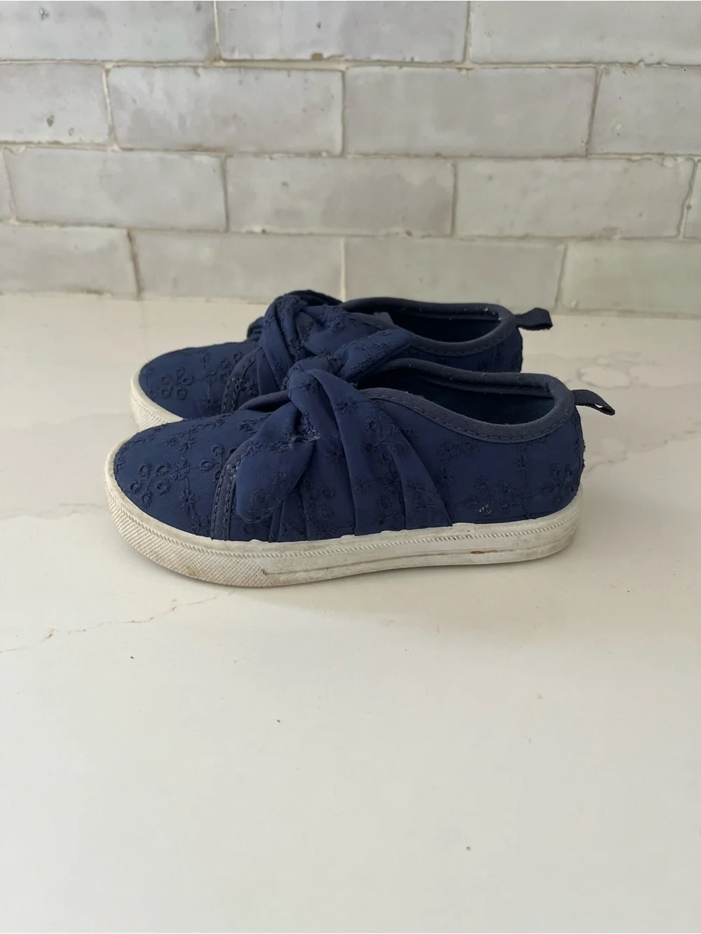 OshKosh B'gosh Navy Bow Slip-On Sneakers for Kids